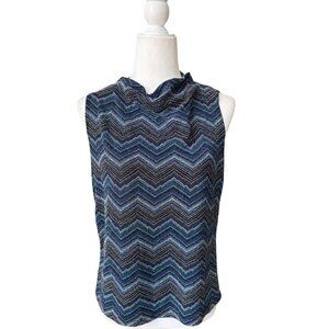 Vintage JKLA California Stretchy Metallic Sleeveless Tank Top Size XL y2k